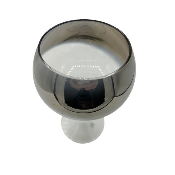 Vintage MCM Silver Fade 4 Ball Stem Rocks Glass Mid Century Modern 7 1/2" - Picture 3 of 10